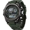 KXAITO Orologio sportivo militare da uomo, impermeabile, con visualizzazione della data, multifunzione, LED, sveglia, cronometro