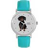 Toff London Black Dachshund Dog Watch Ladies 38mm Case 3atm Resistente all'acqua Movimento al quarzo progettato su misura Lusso alla moda