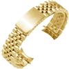 ROUHO Acciaio Inossidabile Cinturino Orologio Catena Chiusura Deployante Ricambio Bracciale Orologio per Rolex Oyster Perpetual Datejust-Oro 20mm