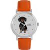 Toff London Black Dachshund Dog Watch Ladies 38mm Case 3atm Resistente all'acqua Movimento al quarzo progettato su misura Lusso alla moda