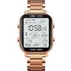Gosasa Classico Quadrato Viso Unisex Delle Donne Degli Uomini Digitale Multifunzione Outdoor Casual Orologio Conto alla rovescia 50M Impermeabile Led Luce, Acciaio - Oro rosa