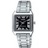 Casio Orologio da polso da donna al quarzo classico cinturino in acciaio inox grigio cassa in ottone display analogico nero - LTP-V007D-1B