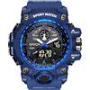 KXAITO Orologio sportivo militare da uomo, impermeabile, con visualizzazione della data, multifunzione, LED, sveglia, cronometro