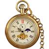 VIGOROSO Orologio da tasca vintage in rame da uomo - Secondi 24 ore - Sub-Quadranti in una scatola