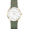 Rosefield Orologio da donna con bracciale in pelle verde oliva West Village 33mm