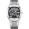 Sea Gull SEA-GULL Gabbiano Orologio Automatico Meccanico Design TV 36mm 50M Impermeabile Orologio da Polso Uomo Donna Orologio di Lusso Reloj Hombre Nuovo 1051A/B, Nero e bianco, Bracciale