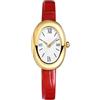 MASTOP Orologio da polso da donna, elegante orologio da polso al quarzo con quadrante ovale da 24 mm, regalo per lei, Rosso, Elegante e alla moda