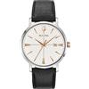 Bulova Classic Aerojet 98B254 - Orologio design con cinturino in pelle, Uomo, nero/inserti, colore oro rosa