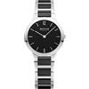 BERING 30329-742 Orologio da polso al quarzo da donna, cassa in acciaio inox color argento da 29 mm, quadrante nero, cinturino in acciaio inox con elementi in ceramica, 5 ATM