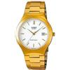 Casio Orologio da polso da uomo al quarzo classic cinturino in stainless steel gold cassa in brass display analogico white - MTP-1170N-7A