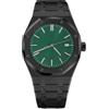 Generic Orologio meccanico da uomo in vetro zaffiro in acciaio PVD rosa/nero con movimento NH35, Nero verde