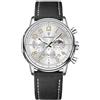 Poedagar Orologio da polso da uomo di lusso, impermeabile, luminoso, cronografo, data, moda, quarzo, cinturino in pelle di nylon, sportivo, da uomo, Argento e bianco