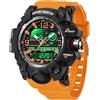 findtime Orologi tattici da uomo militari Reloj Militar para Hombre Sport Outdoor Impermeabile Digial Allarme Analogico Cronometro Big Face Orologio da polso, Arancione, Sportivo
