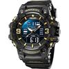 WeaShaemgLi Orologio sportivo da uomo con quadrante grande, militare, S-Shock, impermeabile, retroilluminazione, sveglia, cronometro Caratteristiche: robusto orologio da polso per allenamento, escursionismo e