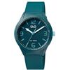 Q&Q Orologio da uomo in silicone, 10 bar, analogico, al quarzo, verde/bianco, Classico