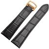 Richie strap Adatto per Cartier Calibre de Diver W7100060 22mm/23mm/24mm/25mm Nero/Marrone Coccodrillo Cinturino Cinturino, Nero (fibbia dorata), 24mm, cinturino, subacqueo