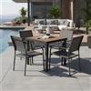 Bizzotto Yes Set Pranzo Niagara Tavolo cm.78x78 con 4 Poltrone colore Antracite