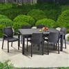 Keter Set Pranzo in Resina Melody Tavolo 160x94 cm + 6 Poltrone Colore Grafite
