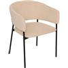 Atmosphera Sedia Solea in Velluto a Coste con Gambe Nere colore Beige
