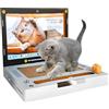 Avilia Tiragraffi per Gatti in Cartone a Forma di Laptop, Graffiatoio Gatto Interattivo 3 in 1 con Mouse, Giochi per Gatti e Cuccia Salvaspazio, Protezione Divano, Idea Regalo Gatti