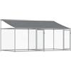 vidaXL Gabbia Cani con Tetto e Porte Grigia 4x2x2 m in Acciaio Zincato