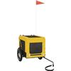 vidaXL Rimorchio da Bici per Animali Giallo e Nero Oxford e Ferro, rimorchio per Bici, rimorchio per Animali Domestici, rimorchio per Biciclette
