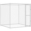 vidaXL Gabbia per cani Argento 200 x 200 x 200 cm Acciaio zincato