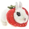 ANUBE Cono di protezione del coniglio per dopo l'intervento chirurgico, collare di recupero del collo di Elizabeth per piccoli animali, costume da coniglietto toast avocado (M, fragola)