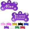 ibera gifts - Medaglietta Cane Personalizzata a Forma di Osso, Perfetta per Animali di Taglia Media e Grande, Targhetta Cane con Incisione, Medaglietta Gatto Personalizzata (Viola, Zampe)