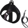 EdWal Imbracatura per cani con stampa a farfalla con strass, 2 fibbie, gilet per cani, senza tirare, clip per guinzaglio anteriore, per cani di taglia piccola e media