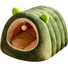 Ronyme Cuccia per Gatti Chiusa, Calda e Accogliente, con Cuscino Rimovibile e Lavabile, mobiletto, Cuccia Rilassante per Gatti, Green M
