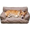 Mozzeilee Divano letto per gatti, per gatti e cani di piccola taglia, impermeabile, in ecopelle, con fodera rimovibile e lavabile, fondo antiscivolo, cuscino calmante per cani (65 x 45 x 26 cm, caffè)
