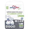Amore Mio | 100 Tappetini Igienici Antiodore ai Carboni Attivi Con Angoli Adesivi, Per Cani, Gatti e Animali Domestici, 60x90 cm, Formula Ipoallergenica - 10 Confezioni da 10 Traversine