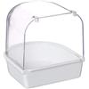 Generic Animale Domestico Uccello Pappagallo Box Bagno Vasca da Bagno Trasparente Vasca Doccia Box Appeso Uccello Bagno Gabbia per Uccello Pappagallo Bianco