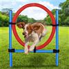 BAKAJI Anello di Salto Portatile per Cani, Set Agility Dog, Addestramento Agilità per Animali, Attrezzatura Ostacoli, Borsa per Trasporto, Diametro 44 cm, Sport Training Allenamento da Giardino