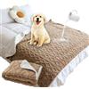 SHUOJIA Coperta Reversibile Impermeabile,Coperta per Cani e Tappetino per Gatti per Divano, Letto,Lavabile Coperta per Animali Domestici,coprisedili per Auto (L-150×128cm,Khaki)