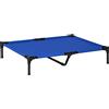 PawHut Letto rialzato per cani, letto rialzato rinfrescante per cani, borsa da trasporto inclusa, telaio in metallo tessuto Oxford ad alta densità, 92 x 76 x 18 cm, blu