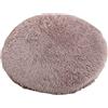 RICHRAIN Cuscino rotondo in peluche per cani e gatti, tappetino caldo per animali domestici, in cotone PP, morbido e confortevole, per soggiorno (M, 47 cm, caffè)