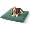 4L Textil Cuccia Cane velluto a coste Cuscino Cane Taglia Grande e Media Cuscino per Cani sfoderabile e lavabile (120x100 cm, Verde(Strisce))