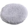 RICHRAIN Cuscino rotondo in peluche per cani e gatti, tappetino caldo per animali domestici, in cotone PP, morbido e confortevole, per soggiorno (S, 37 cm, grigio chiaro)