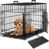 tectake® Trasportino Auto per Cani Spazioso, con Griglia in Acciaio, Pieghevole, 2 Porte, Doppia Chiusura, Vasca Rimovibile - 78x48x52,5cm