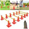 Froadp Set di Ostacoli a Cono di Agility Sports Formazione al Coordinamento con Coni Rossi da 32 cm e Ostacoli Gialli da 100 cm. per Bambini o Cani l'addestramento al Salto (Set di 6)