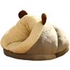 Hruile Cuccia per gatti ispessita e calda, a igloo, per interni, chiusa, per gattini, tenda per gatti, super morbida, in peluche, per conigli, cuccioli di piccoli animali (40 x 30 x 25 cm, grigio)