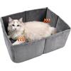 Generic Cama para Gato Interior - Casa Plegable Acogedora, Refugio para Dormir Tranquilo, Cueva De Invierno | Cueva Cerrada Con Base Antideslizante para Gatito Cachorro Mascota Pequeña Viaje Exterior