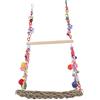Toyvian Altalena per Arrampicarsi e Esplorare Piccoli Uccelli Doppio Strato per Pappagalli e Catena Colorata Amaca in Paglia Intrecciata Accessorio per Gabbia