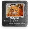 TULLUN Targa commemorativa Personalizzata Grigio Scuro per Animale Domestico marcatore tombale in Pietra d'ardesia - Dimensioni 10x10 cm - Foto Grande