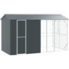 vidaXL Gabbia per Uccelli Antracite 430 x 208 x 247 cm Acciaio zincato, Voliera da Giardino, casa Rettangolare per Uccelli, recinto Outdoor Resistente, Habitat Moderno, Gabbia alla Moda