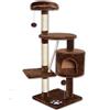 Bricok Tiragraffi Per Gatti 112 cm Con 3 Piattaforme Tana Spaziosa E Colonne In Sisal Per Affilare Gli Artigli Divertimento E Relax Garantiti Marrone