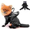 PAIDEFUL Impermeabile con copertura completa per cani di piccola taglia Giacca antipioggia a quattro zampe tinta unita Felpa con cappuccio impermeabile Vestiti per cuccioli, Nero, S