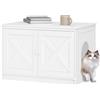 Hzuaneri Mobile Lettiera per Gatti, Mobile Moderno per Lettiera Nascosto con Divisorio Rimovibile, Casetta per Gattis, Cassetta per Gattis per Interno, 50 x 80 x 54 cm, Bianco CB86613W